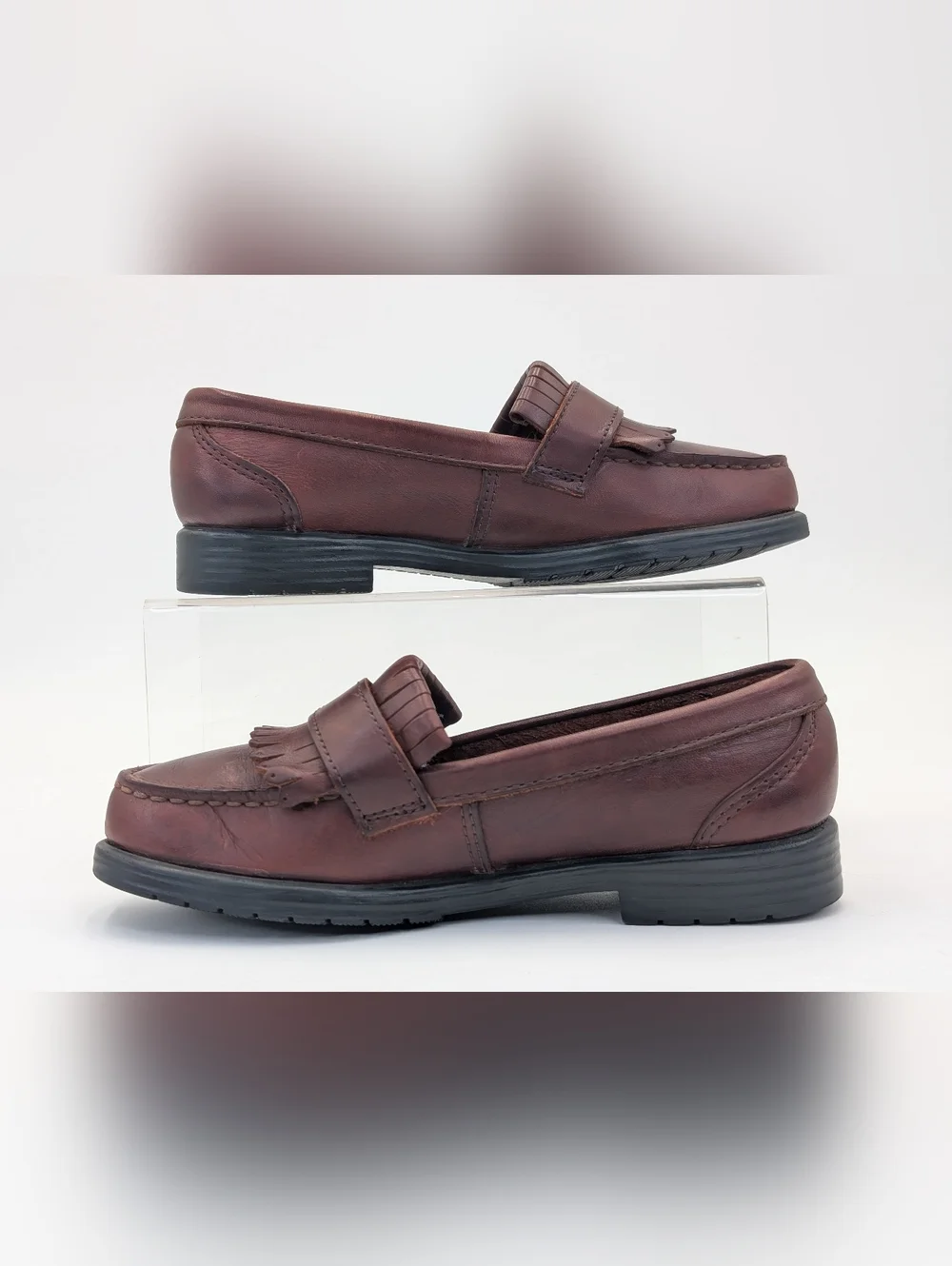 Eastland Women Sz 6M Rare Vintage Burgundy Cordovan Leather Kiltie Tassel Loafer